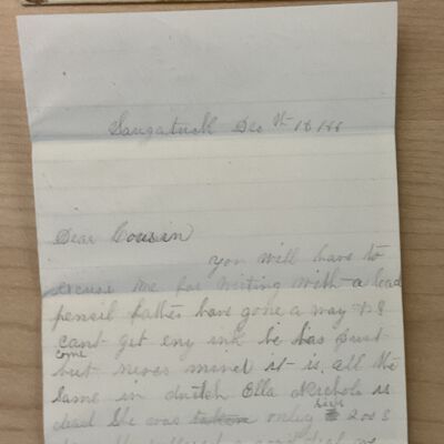 Letter, Jessie Morrison 1866