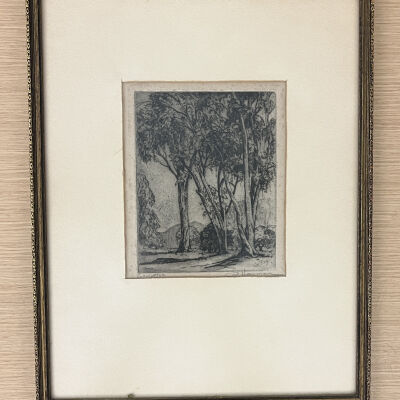 Item at aquisition, prior to removal of frame.