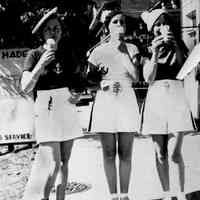          Joan_Philips_mom.jpg 149KB; three women in snappy sailor suits and Tam o' shanters (a flat cap with a pompom) enjoying ice creams
   