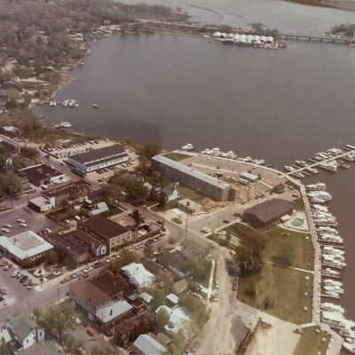 Bird's-eye view of Saugatuck circa 1979