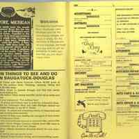          The Bay, Handle with Care, Knight's Collectables, Amaru Leather, Highbanks Art Gallery, Saugatuck Gallery, Button Gallery, Sheridan & Sheridan, John A. Watts, Saugatuck Refinishing, Ken's Auto Body, Ye Old Cider Mill Auto Supply, Flemings Alignment Service, Macs Auto Parts
   