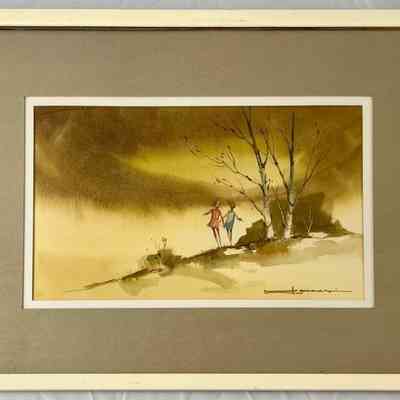 Two girls, two birches