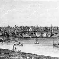          02 Etching Saugatuck ca 1864.jpg 380MB; Another photographic copy of the print, possibly from the Simonson studio.
   