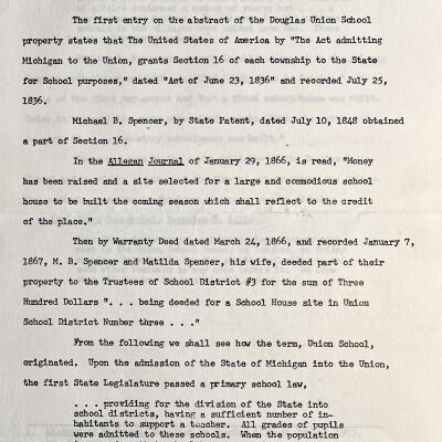Douglas Union School citations