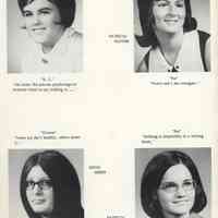          1971 Seniors, Class of 1971; Betty Jo Gillis, Patricia Glover, Linda Green, Patricia Holcomb
   