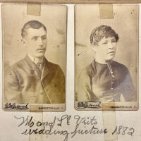          ? and L.E. Veits wedding picture 1882; Written on back --  