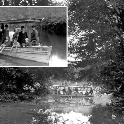 The Lady May, a cute sidewheeler which ran small groups mostly between Allegan and New Richmond in the 1890s.: filename: Lady May 2 views