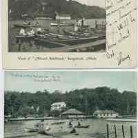          Kontio_Heath_Livery_ca_1910.jpg 3.8MB; Scan of two postcards from the Kontio collection that show the livery and docks in the foreground, the Pokagon Inn, Mt. Baldhead and the lodging on the west side of the river in the background.
   