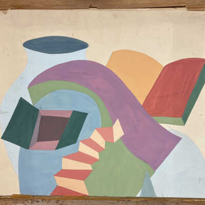 gouache on panel