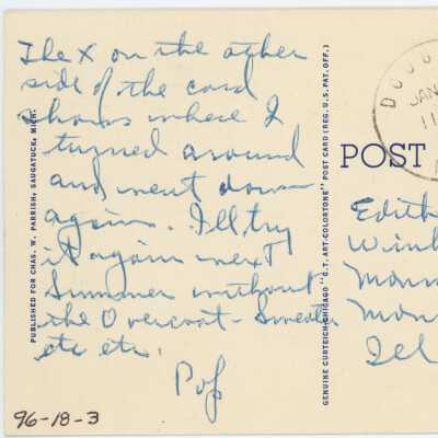 Stairway up Mt. Baldhead Postcard Reverse