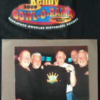          Nametag graphic on front of shirt plus a photo of the team
   