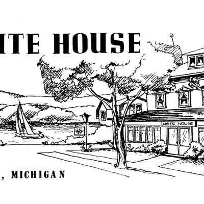 Source: SDHS newsletter pg. 263: A drawing from a brochure for The White House in the early 1950's when it was run by Dave and Sallie Erlandson.