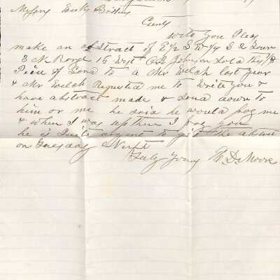 Letter requesting a property abstract
