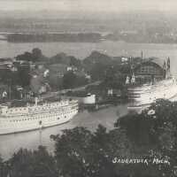 Mt. Baldhead view with three steamships