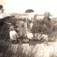 Artists on beach