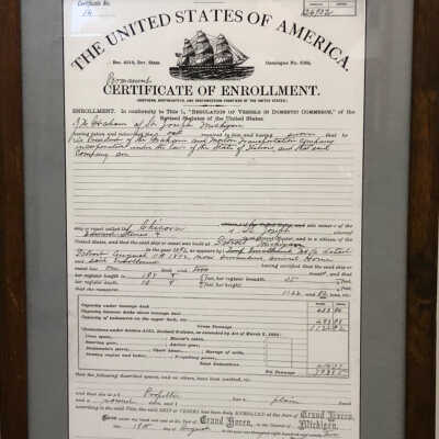 Steamship Chicora-Certificate of Enrollment