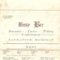          menu from the busy Bee
   