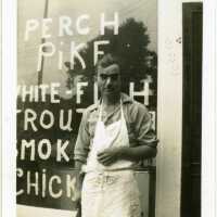 John Diepenhorst in front of Diepenhorst Fish Market