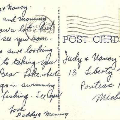 postcard back