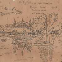 Paint by number prints of the Big Pavilion and the Red Barn Theater.