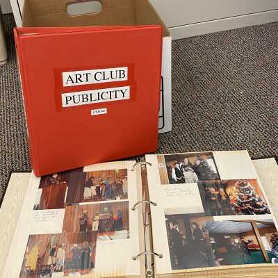 Saugatuck Douglas Art Club 3 notebooks 1988-2002, Early story of SDAC by Jane Van Dis: Box 4 sample contents