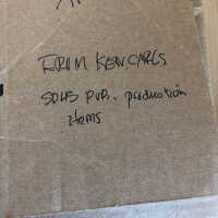          Written on cardboard box containing printing dies.
   