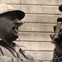          2019.12.03; Rube Sewers tying floats to gill net
   