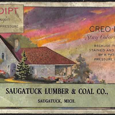 Novelty Saugatuck Lumber Ink Blotter