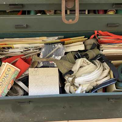 Drawer three of Burr Tillstrom’s sewing kit