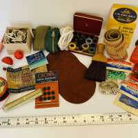          Some contents of the top compartment of Burr Tillstrom’s sewing kit
   