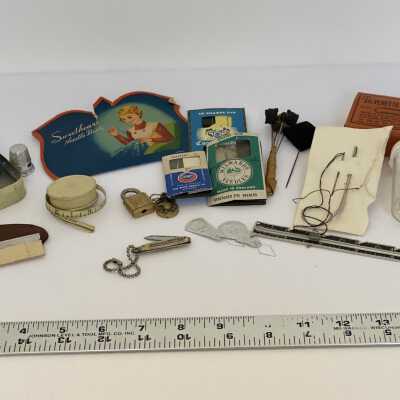 Some contents of drawer one of Burr Tillstrom’s sewing kit