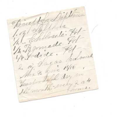Receipt for Diphtheria