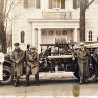          1923 Firetruck and men; Origsize: 8 x 10; Origformat: Print-Photographic
   