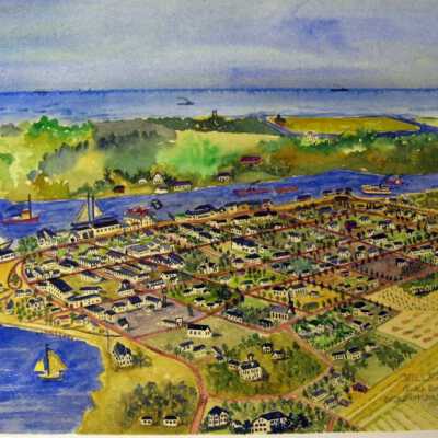 watercolor bird's eye saugatuck: Origsize: 14"x11"