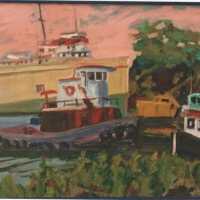 Tugs and S.S. Keewatin by George Brown