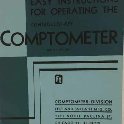 Comptometer Manual Cover