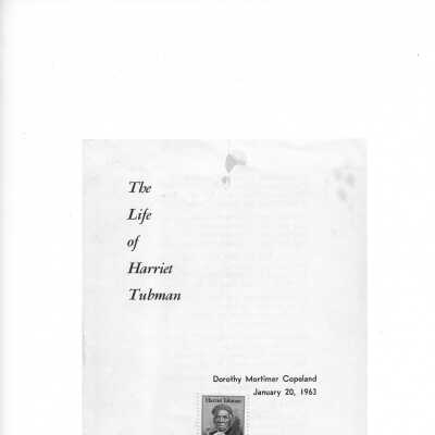 Harriet Tubman Poem By: Dorothy Mortimer Copeland Powell