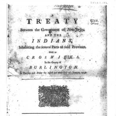 Treaty between NJ and the Indians 1756