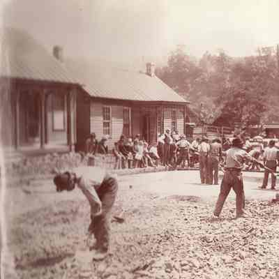 Waynesburg Album, Photo 41 - Brick road paving on Morris Street in Waynesburg, Greene County, Pennsylvania