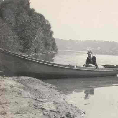Greene County Album, Photo 36 - Irene (Ray) Jenkins [1882-1965] boating on the Monongahela River