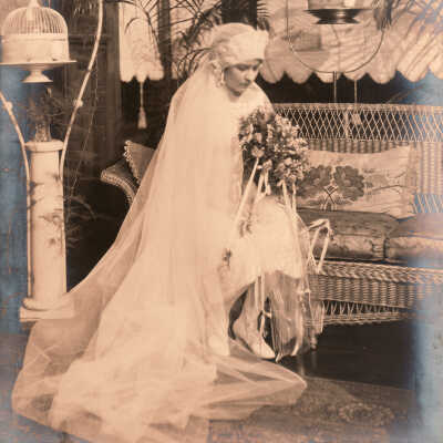 Charlotte (Devore) Ganiear on her wedding day 15 October 1925