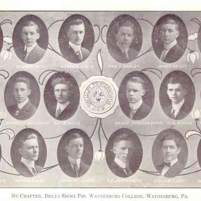Waynesburg College Scrapbook, Photo 71 - Nu Chapter, Delta Sigma Phi fraternity at Waynesburg College