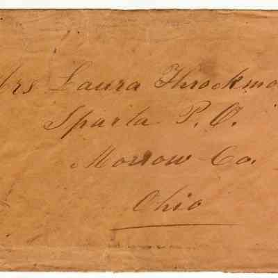 Joseph Throckmorton to Laura Throckmorton, letter (1862): See WEB LINKS to DOWNLOAD high-resolution image.