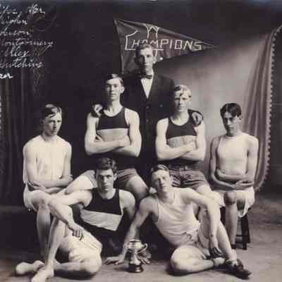 Waynesburg College Scrapbook, Photo 09 - Waynesburg Academy basketball team, 1909