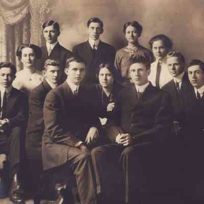 Waynesburg College Scrapbook, Photo 66 - Staff of the first Waynesburg College yearbook, 1912