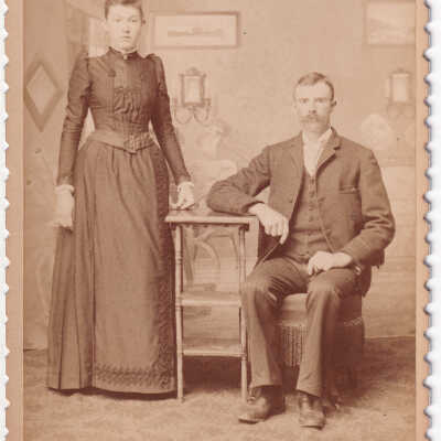 Ammons-Moredock Album 02, Photo 05 - John William Rinehart [1863-1931] and Nancy Jane "Jennie" (Rex) Rinehart [1872-1947]