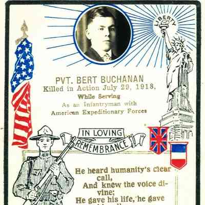 Funeral card of Albert "Bert" Buchanan [1892-1918]