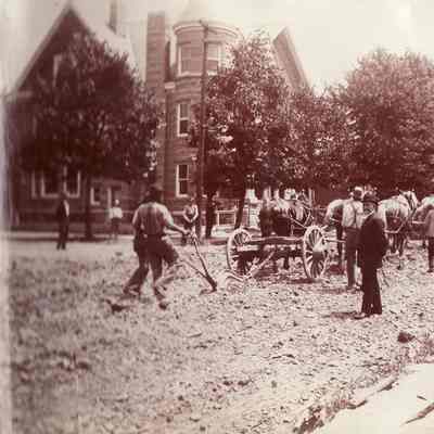 Waynesburg Album, Photo 39 - Brick road paving on High Street in Waynesburg, Greene County, Pennsylvania