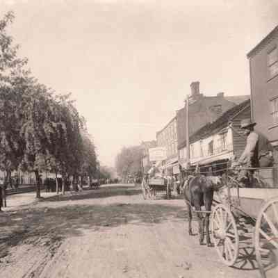 High Street [looking west from Church Street] in front of the Greene County Courthouse in Waynesburg, Pennsylvania