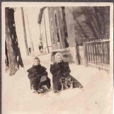Sledding on High Street in Waynesburg, Greene County, Pennsylvania